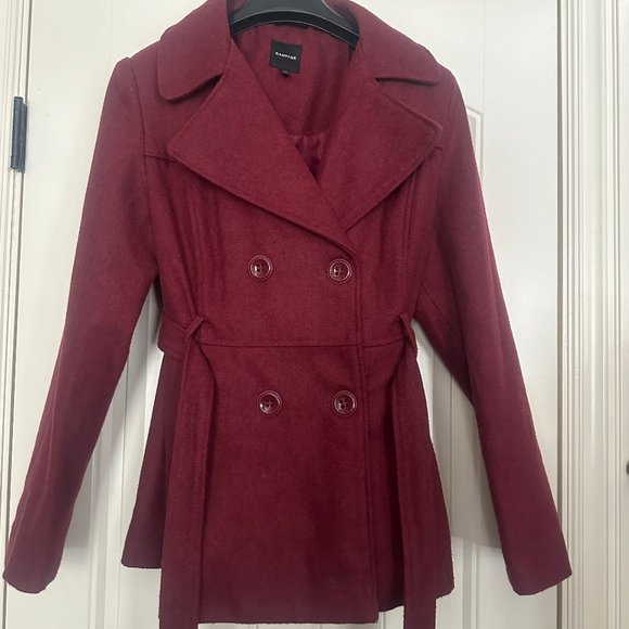 Rampage Double-Breasted Belted Peacoat - Sz M - Picture 6 of 10